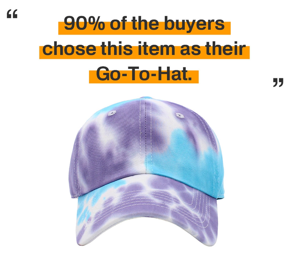 Tiedye Aqua Blue Purple Low Profile Baseball Caps Front View
